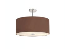 DK0464  Baymont 60cm Semi Flush 5 Light Polished Chrome, Raw Cocoa/Grecian Bronze, Frosted Diffuser